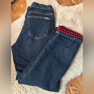 Eddie Bauer Plaid Lined Jeans, Boyfriend Fit Women’s 12